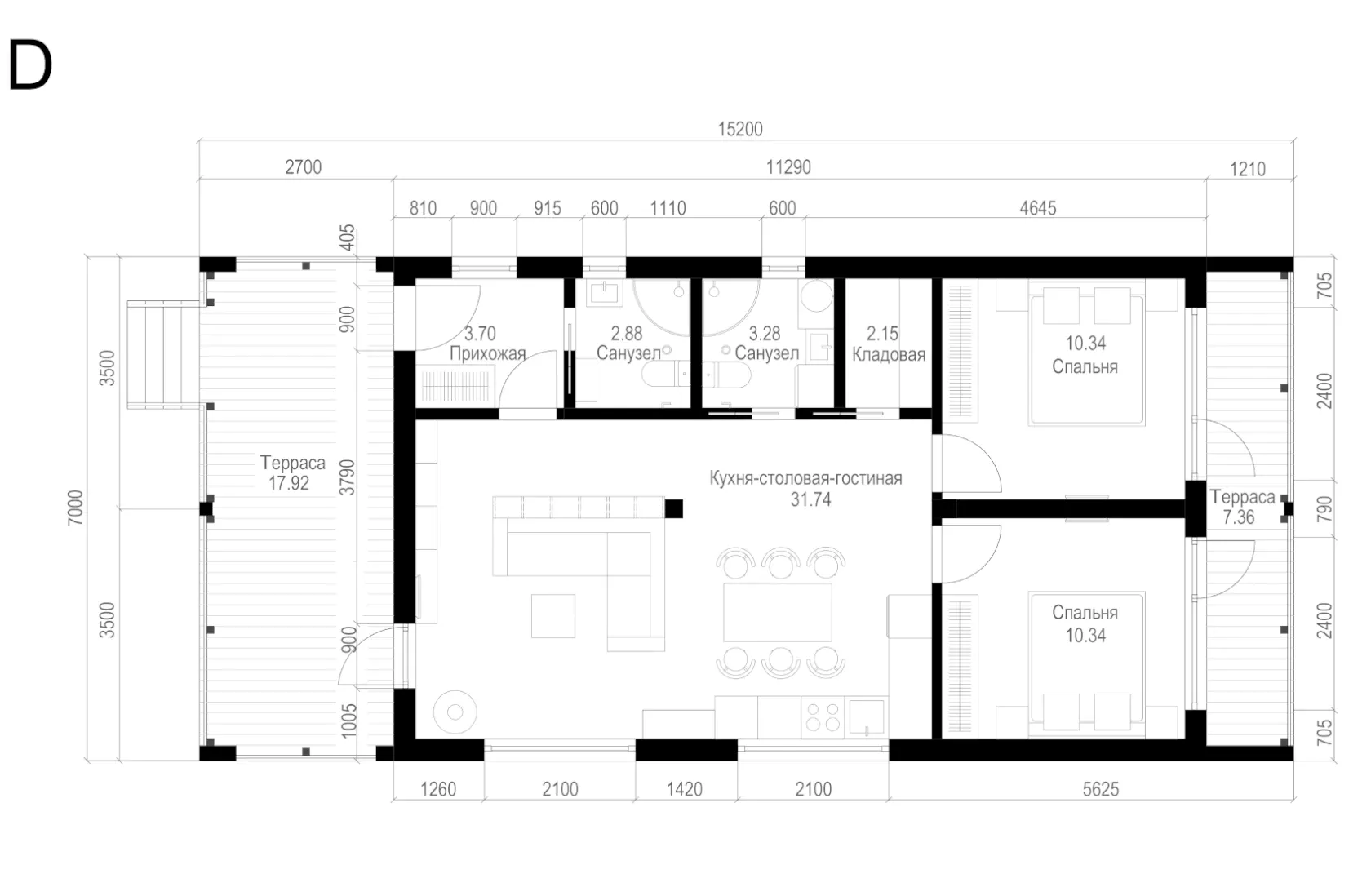 Проект дома D в стиле Барнхаус под ключ