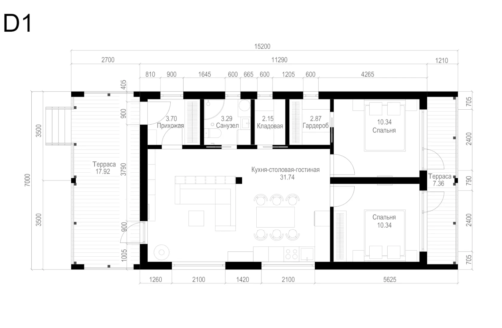 Проект дома D1 в стиле барнхаус под ключ от строительных компаний